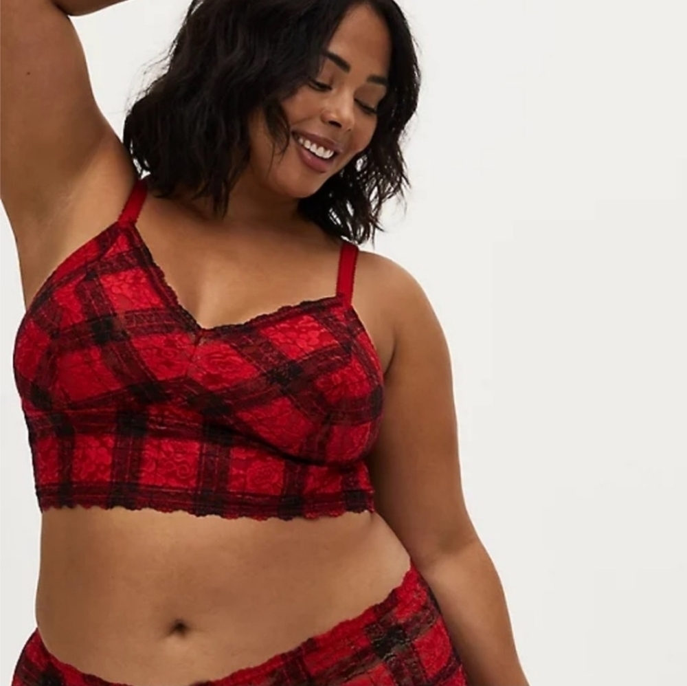 Like new Torrid Plaid Lace Bralette 3x